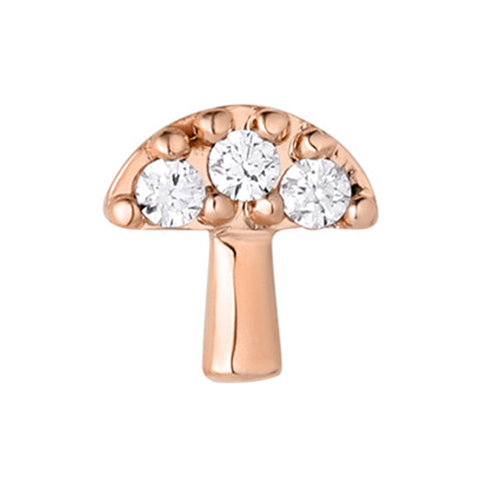 "Mycenae" with Faceted Gems Threaded End in Rose Gold