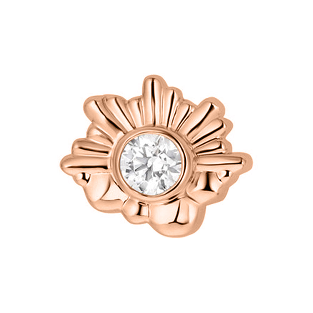 "Hemera" with Faceted Gem Threaded End in Rose Gold