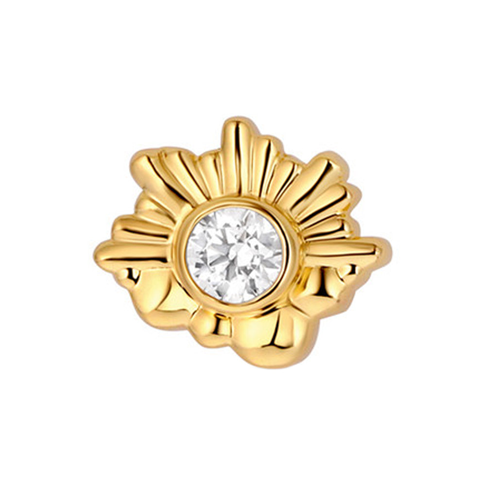 "Hemera" with Faceted Gem Threaded End in Yellow Gold