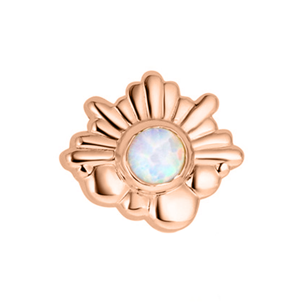 "Hemera" with Opal Threaded End in Rose Gold