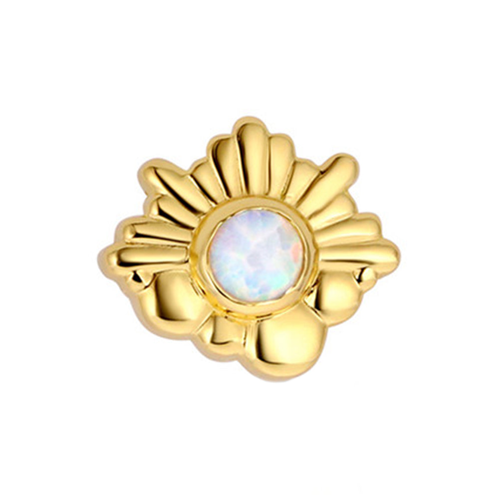 "Hemera" with Opal Threaded End in Yellow Gold