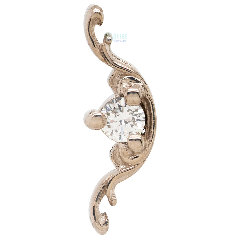 "Bishop" Threaded End in Gold with White Diamond