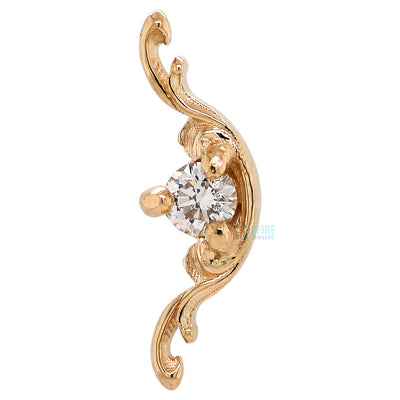"Bishop" Threaded End in Gold with White Diamond