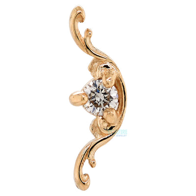 "Bishop" Threaded End in Gold with White Diamond
