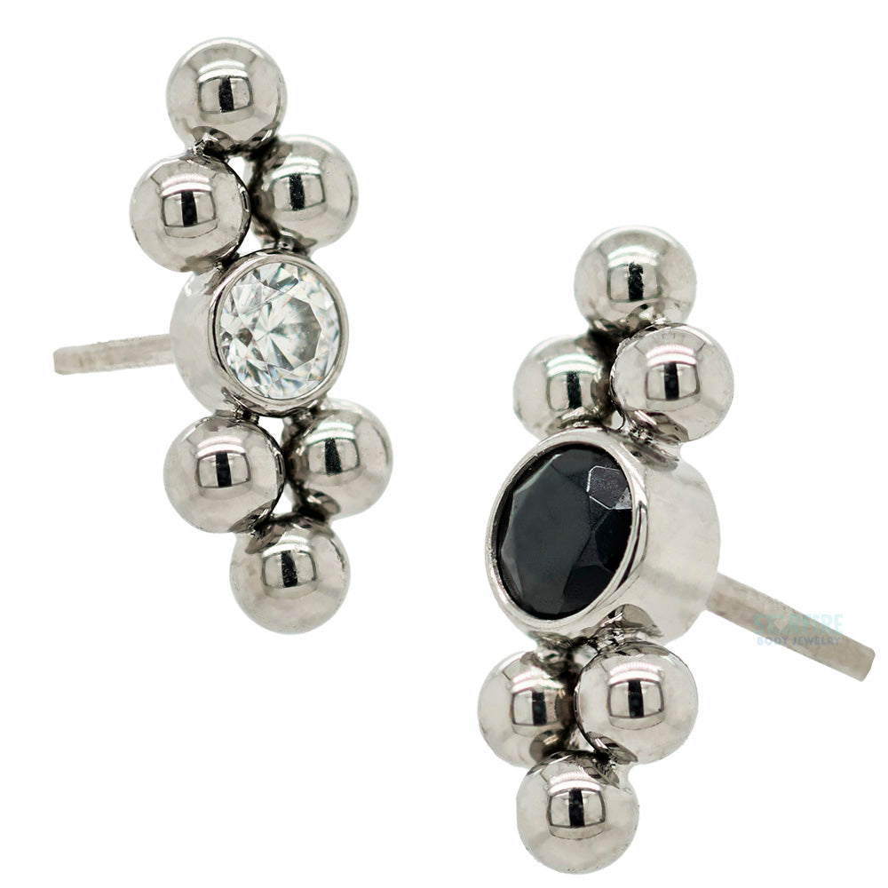 threadless: 11HT-6A 'Haute Couture' Faceted Gem Bezel End