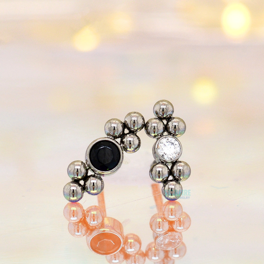 threadless: 11HT-6A 'Haute Couture' Faceted Gem Bezel End