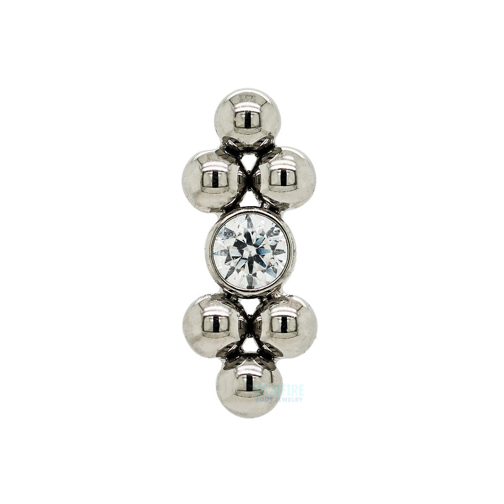 threadless: 11HT-6A 'Haute Couture' Faceted Gem Bezel End