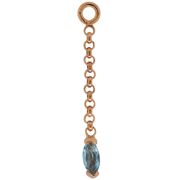 "Light" Chain Charm in Gold with Natural Stone