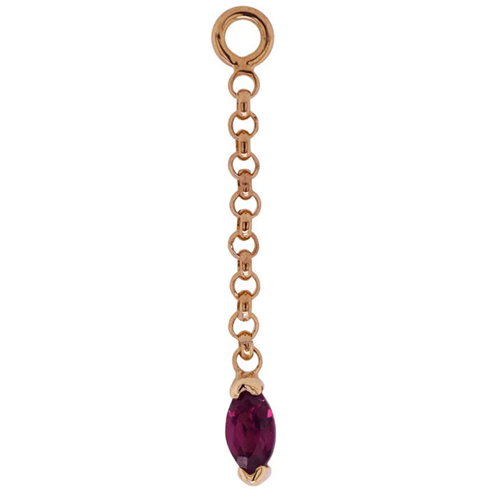 "Light" Chain Charm in Gold with Natural Stone