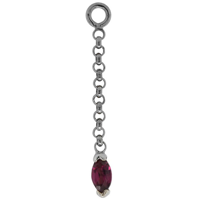 "Light" Chain Charm in Gold with Natural Stone