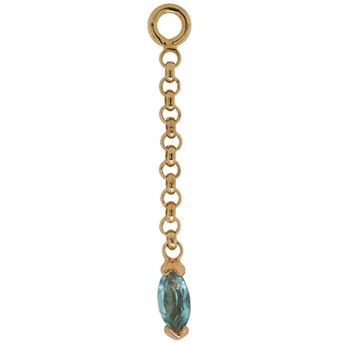 "Light" Chain Charm in Gold with Natural Stone