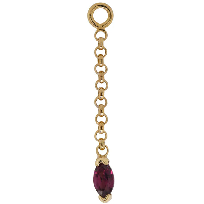 "Light" Chain Charm in Gold with Natural Stone