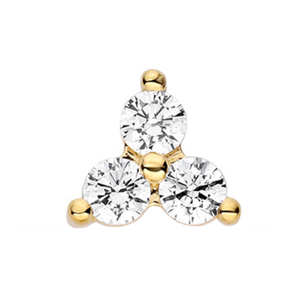 threadless: Faceted Gems in Trinity (Menage a Trois) in Gold