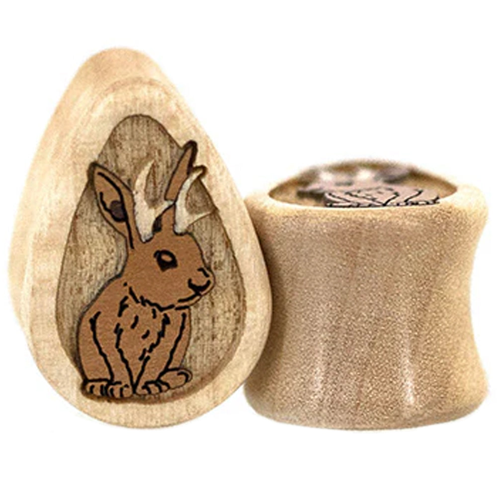 Jackalope Wood Teardrop Plugs