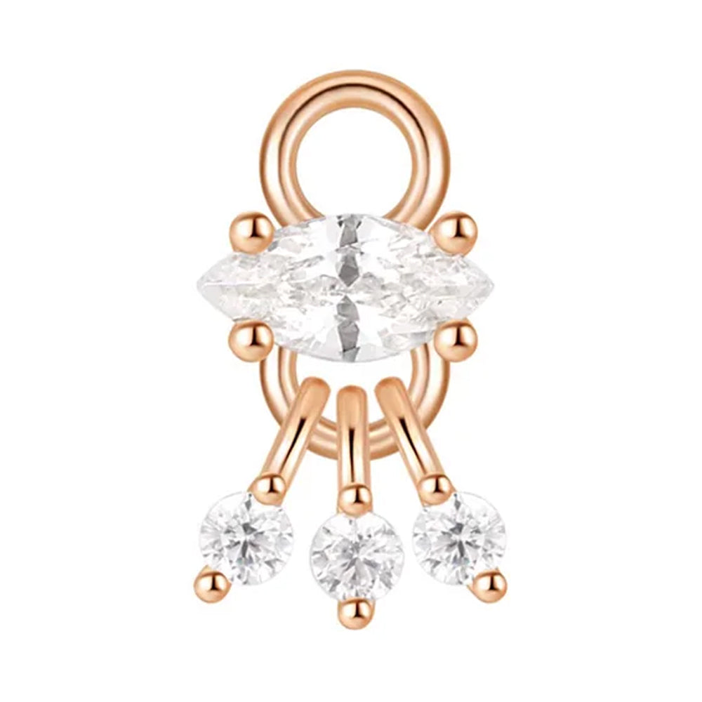 "Lust" Charm in Gold with White CZ's