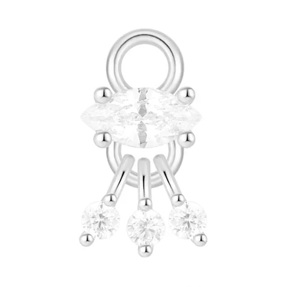 "Lust" Charm in Gold with White CZ's