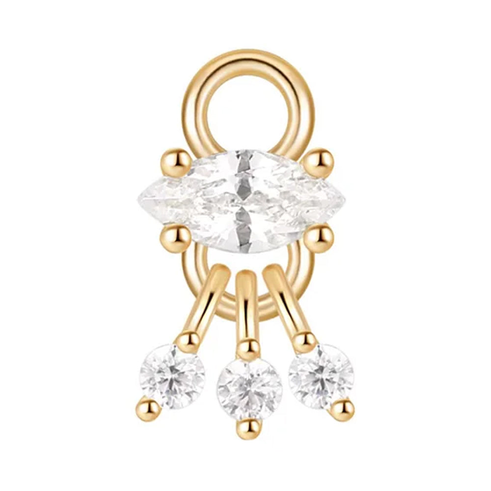 "Lust" Charm in Gold with White CZ's