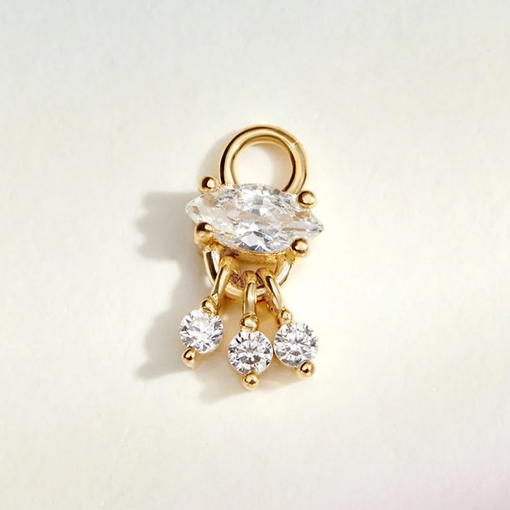 "Lust" Charm in Gold with White CZ's