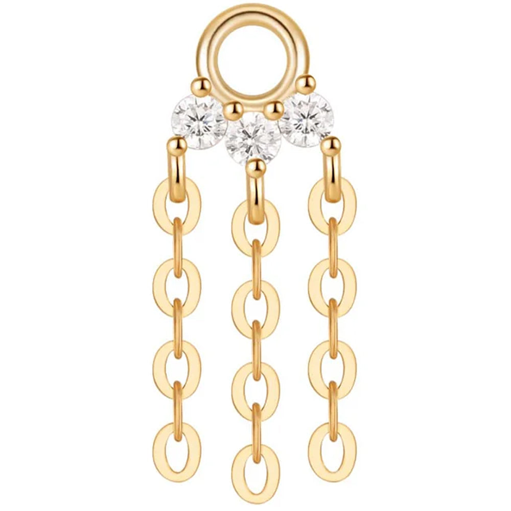 "Monarch" Charm in Gold with White CZ's