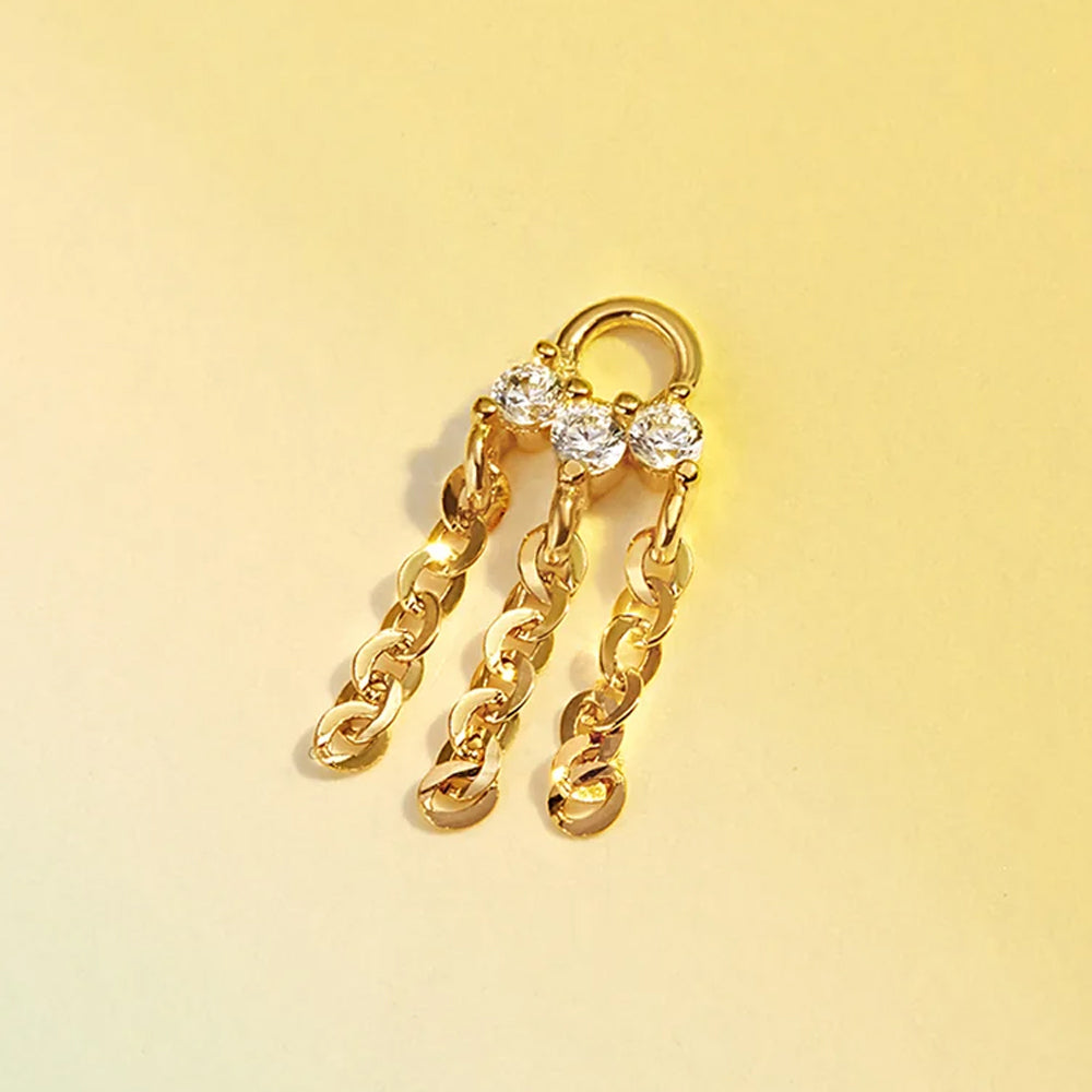 "Monarch" Charm in Gold with White CZ's