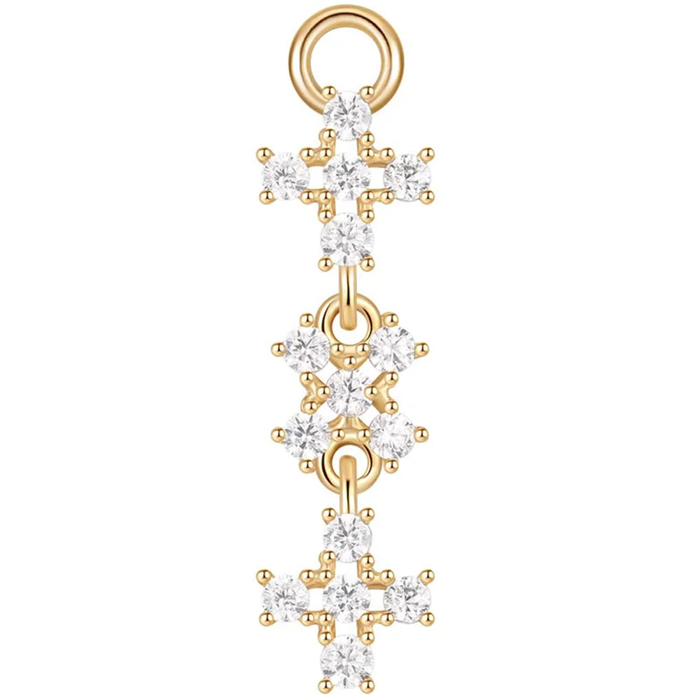 "Utopia" Charm in Gold with White CZ's