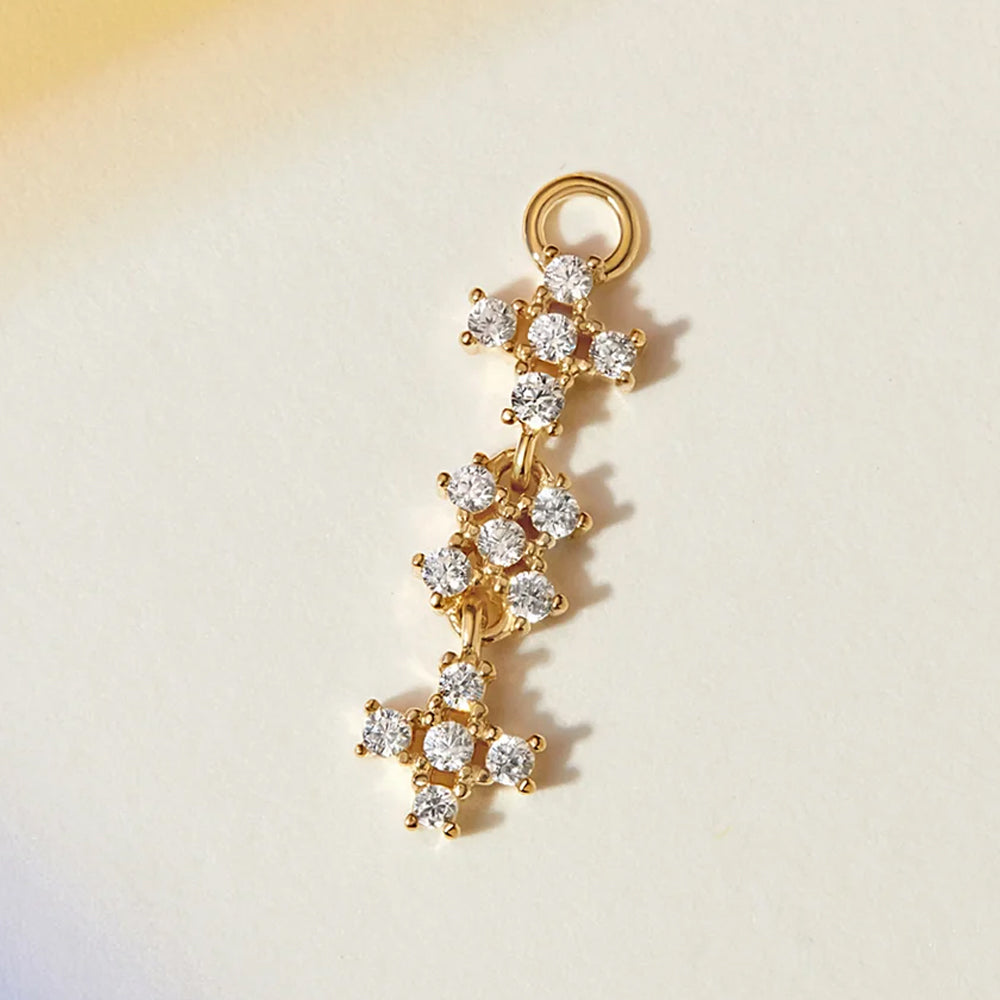 "Utopia" Charm in Gold with White CZ's