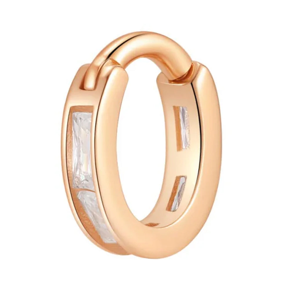 "Eternal" Hinge Ring / Clicker in Gold with White CZ's