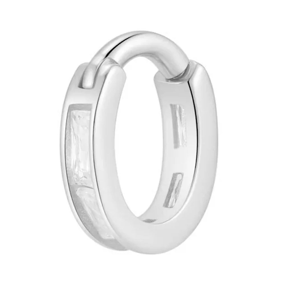 "Eternal" Hinge Ring / Clicker in Gold with White CZ's