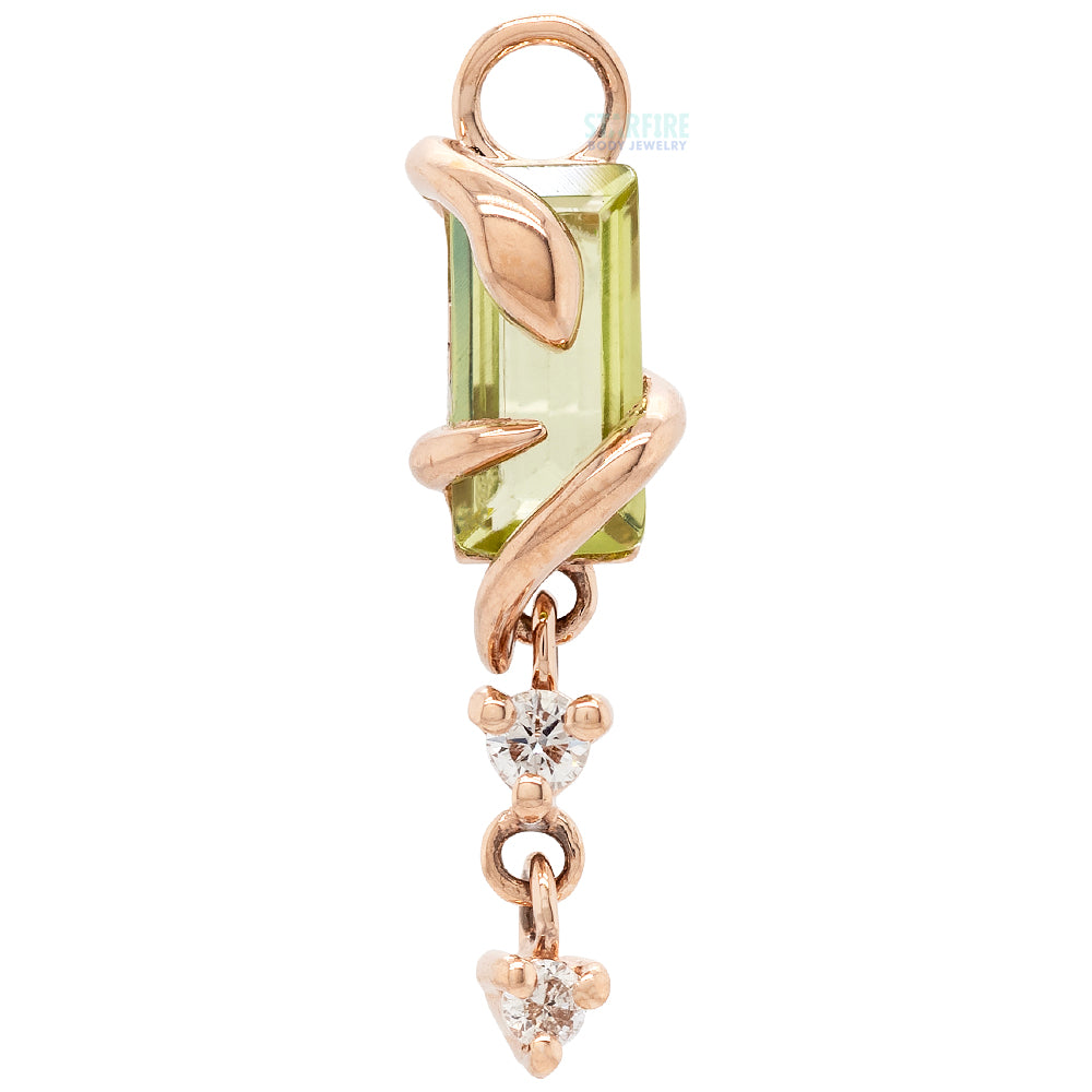 "Eden" Snake Charm in Gold with Gemstones