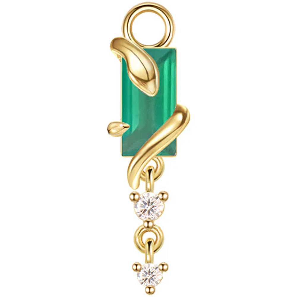 "Eden" Snake Charm in Gold with Gemstones