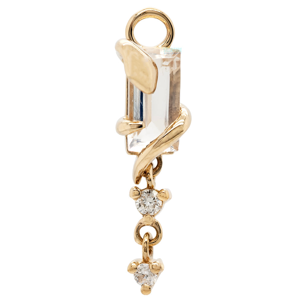 "Eden" Snake Charm in Gold with Gemstones