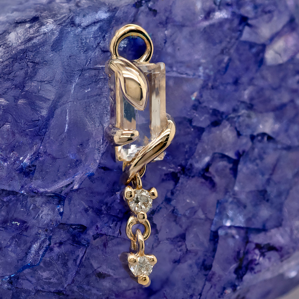 "Eden" Snake Charm in Gold with Gemstones