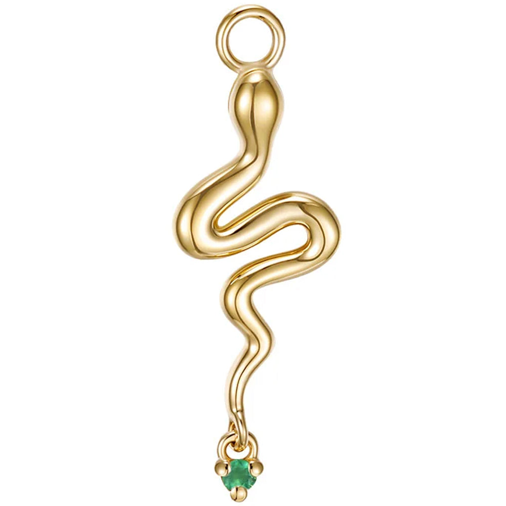 "Coco" Snake Charm in Gold with Gemstone