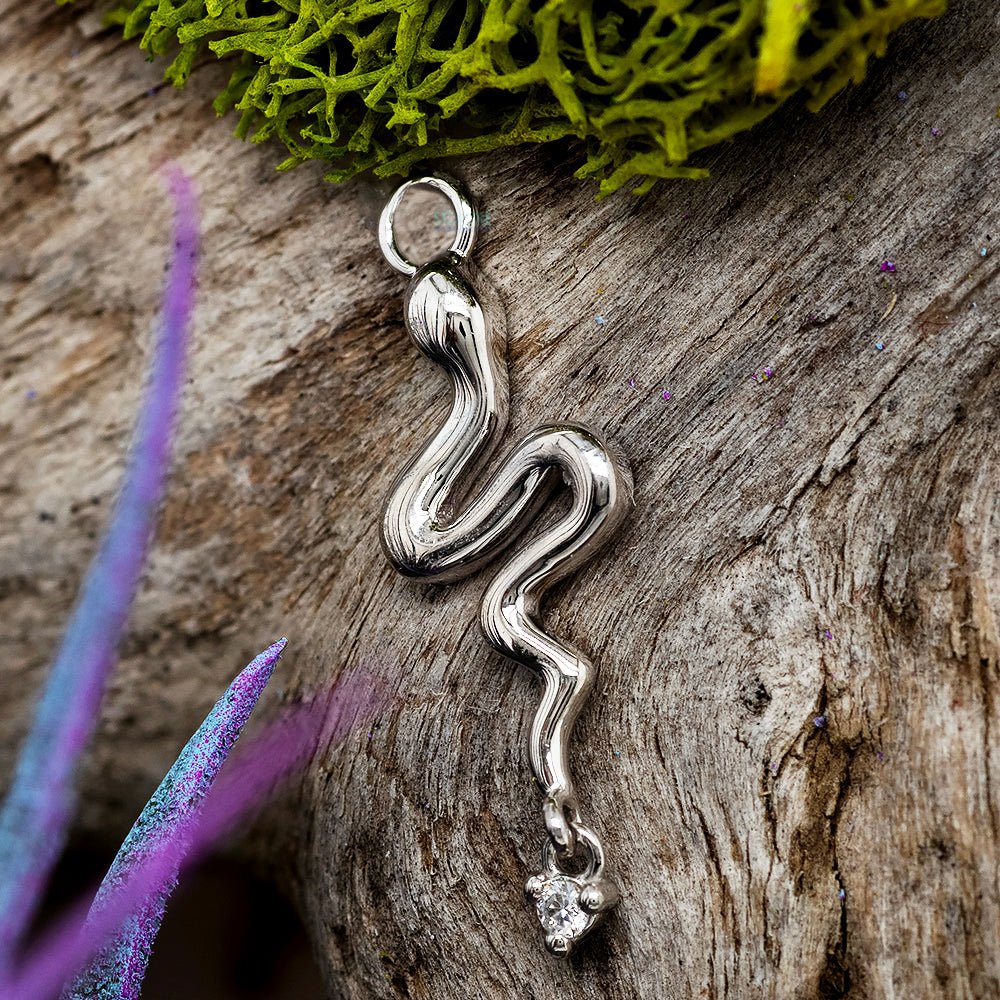 "Coco" Snake Charm in Gold with Gemstone