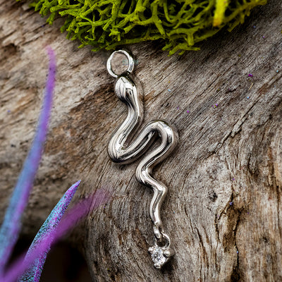 "Coco" Snake Charm in Gold with Gemstone