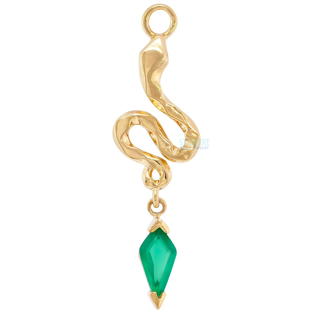 "Petra" Snake Charm in Gold with Gemstone