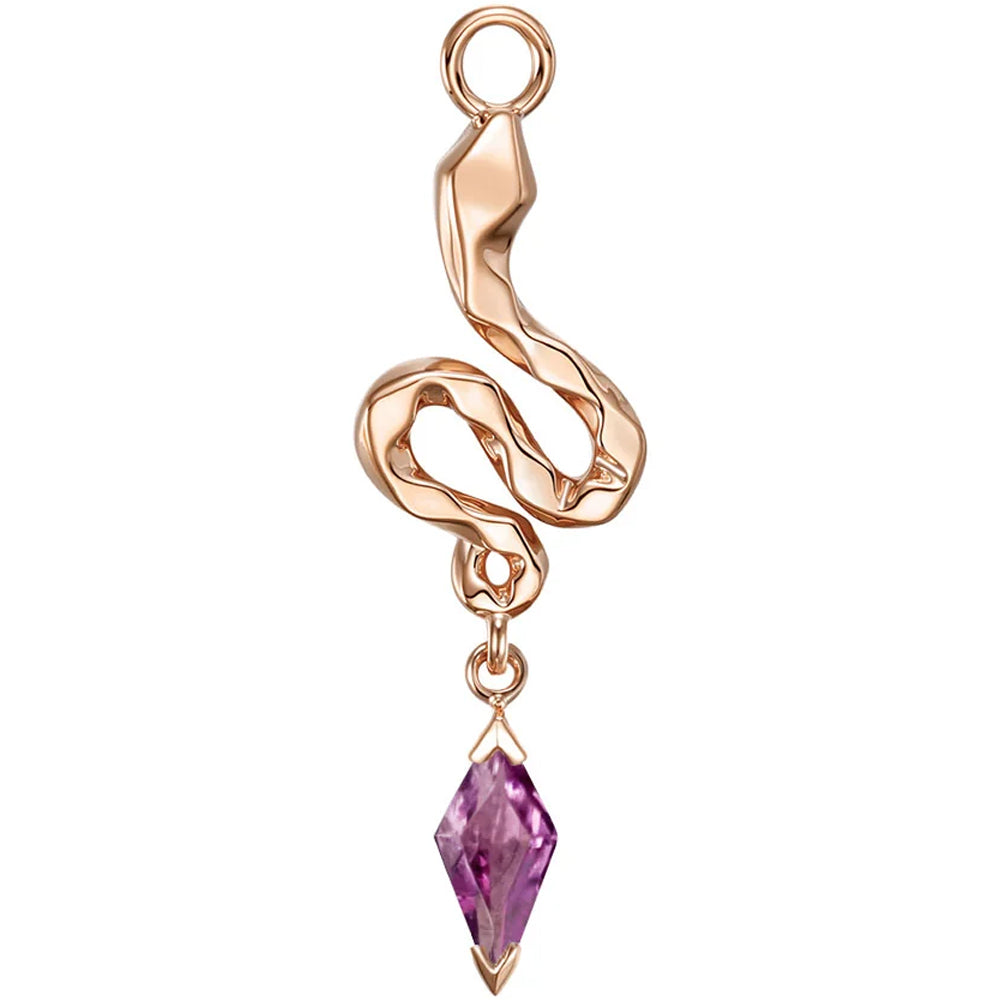 "Petra" Snake Charm in Gold with Gemstone
