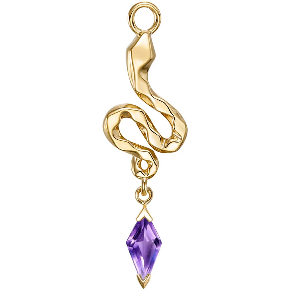 "Petra" Snake Charm in Gold with Gemstone