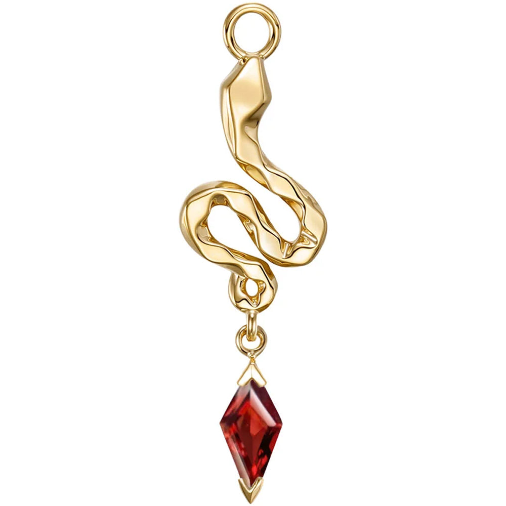 "Petra" Snake Charm in Gold with Gemstone
