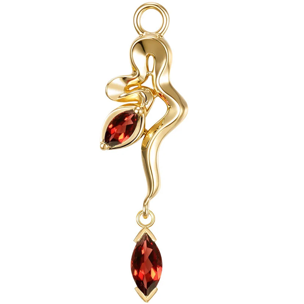 "Amaryllis" Snake Charm in Gold with Gemstones