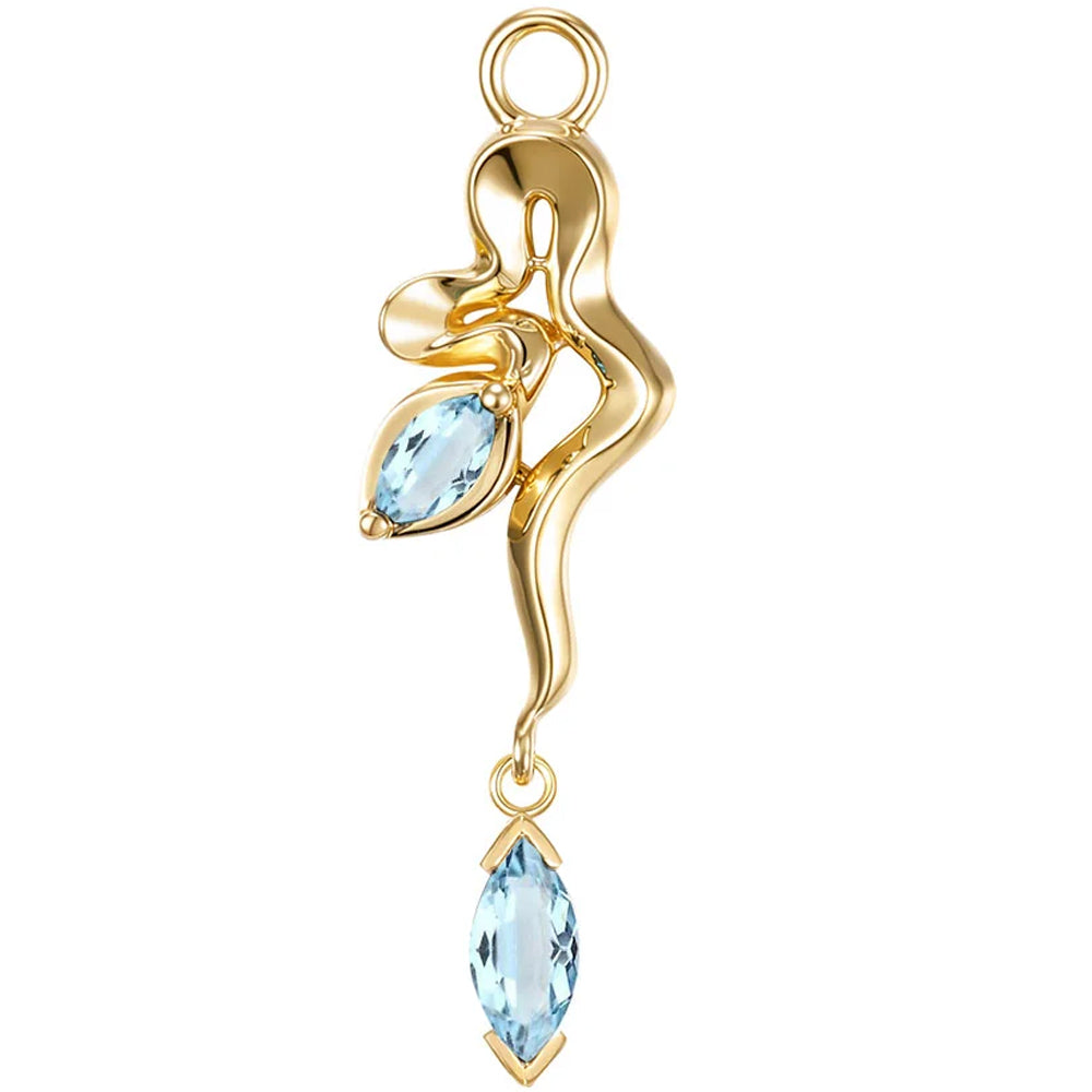 "Amaryllis" Snake Charm in Gold with Gemstones