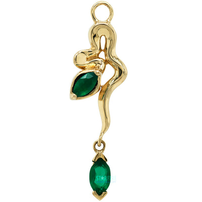 "Amaryllis" Snake Charm in Gold with Gemstones