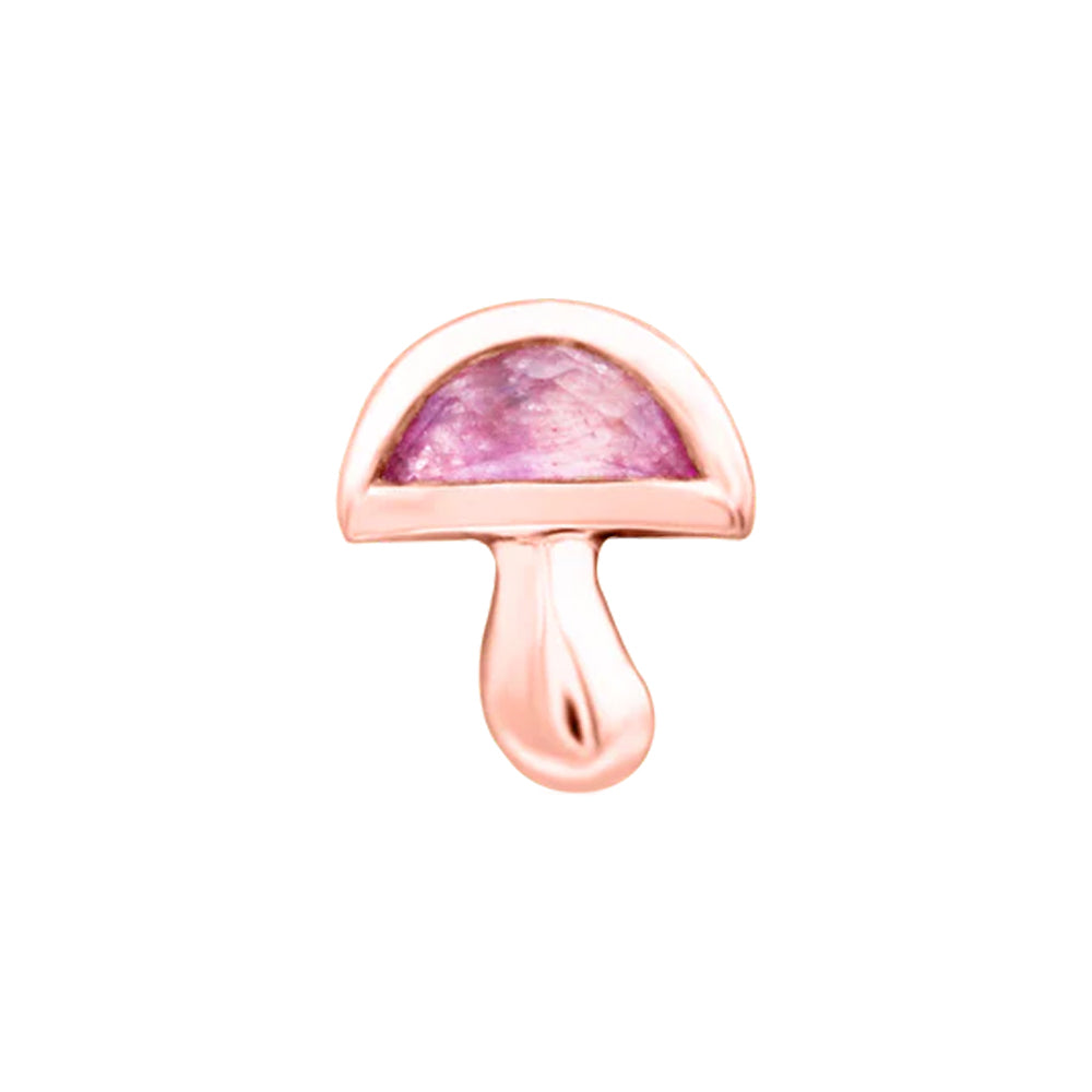 threadless: "Amanita" End in Gold with Pink CZ