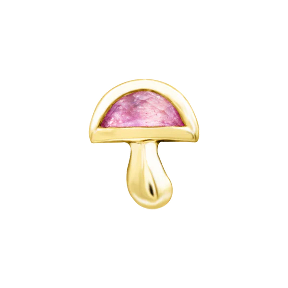 threadless: "Amanita" End in Gold with Pink CZ