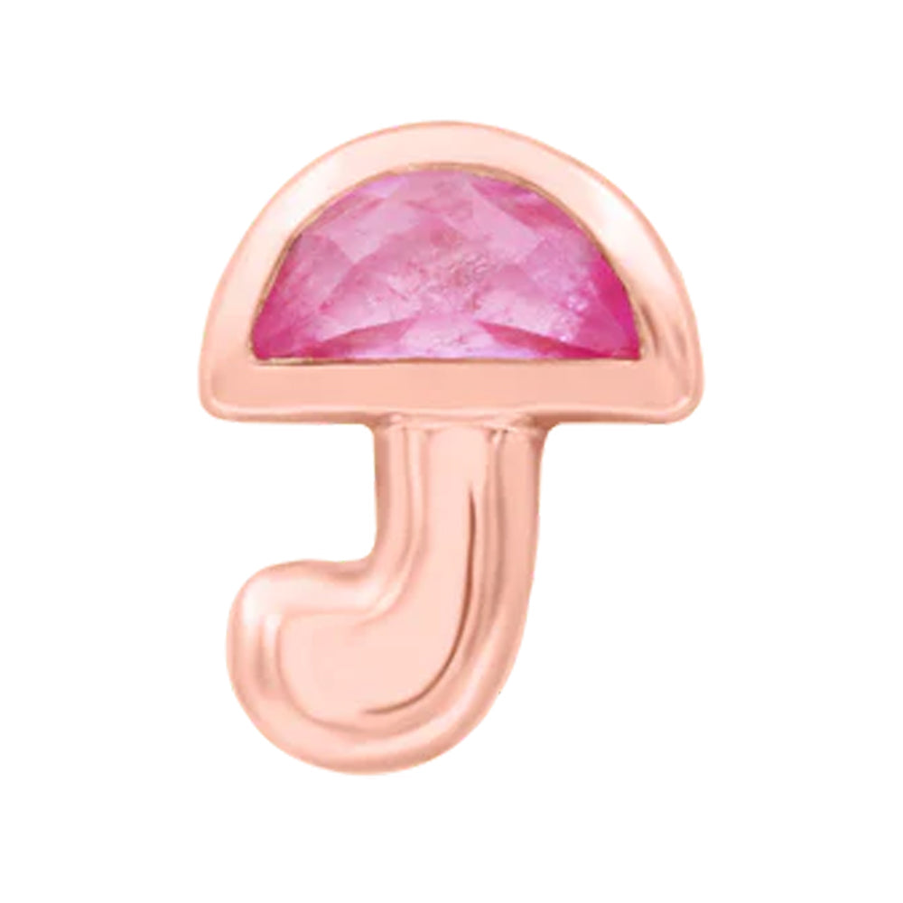 threadless: "Kinoko" End in Gold with Pink CZ