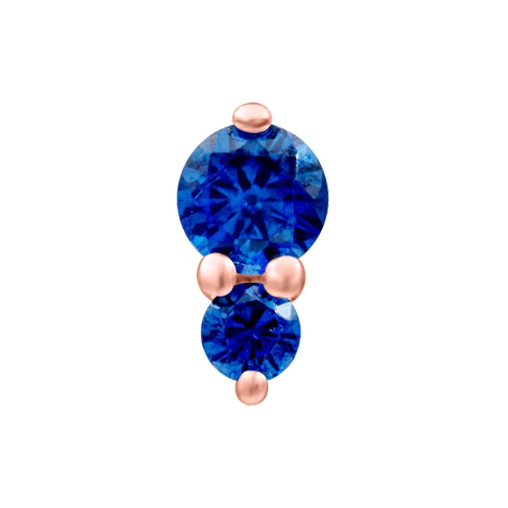 threadless: "Aman" End in Gold with Sapphire Blue CZ's