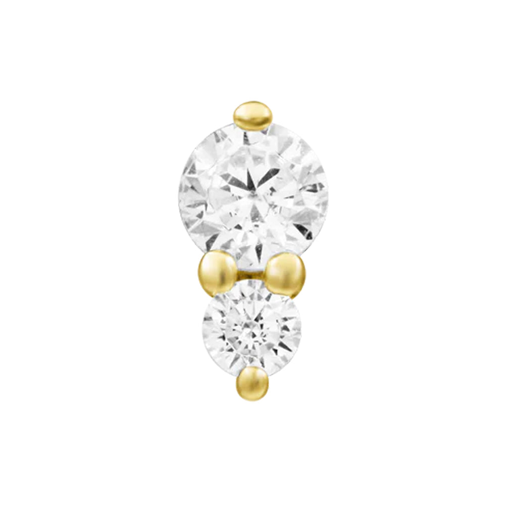 threadless: "Aman" End in Gold with White CZ's