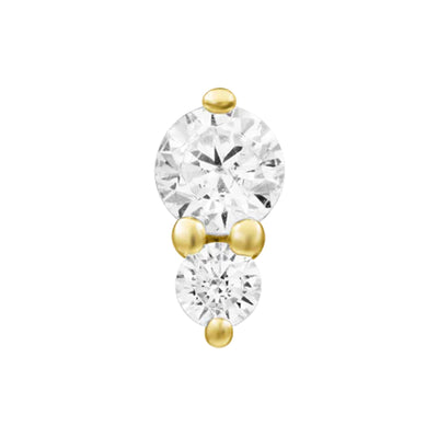 threadless: "Aman" End in Gold with White CZ's