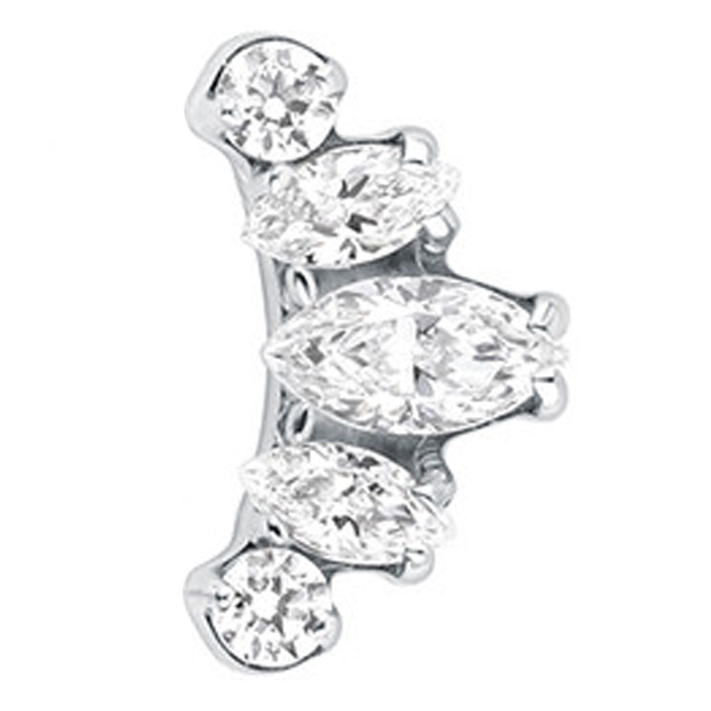 "Diadem" Threaded End with Faceted Gems