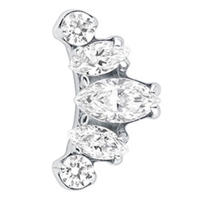 "Diadem" Threaded End with Faceted Gems